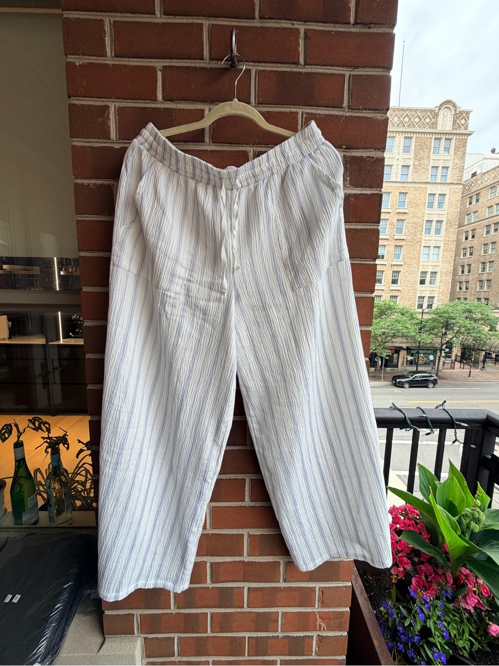 Light Blue & White Stripe Pajama Sleep Tank and Pant Set - Picture 7 of 16